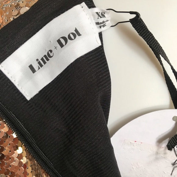 Line & Dot Sequin Metallic MIni Dress - Picture 4 of 9